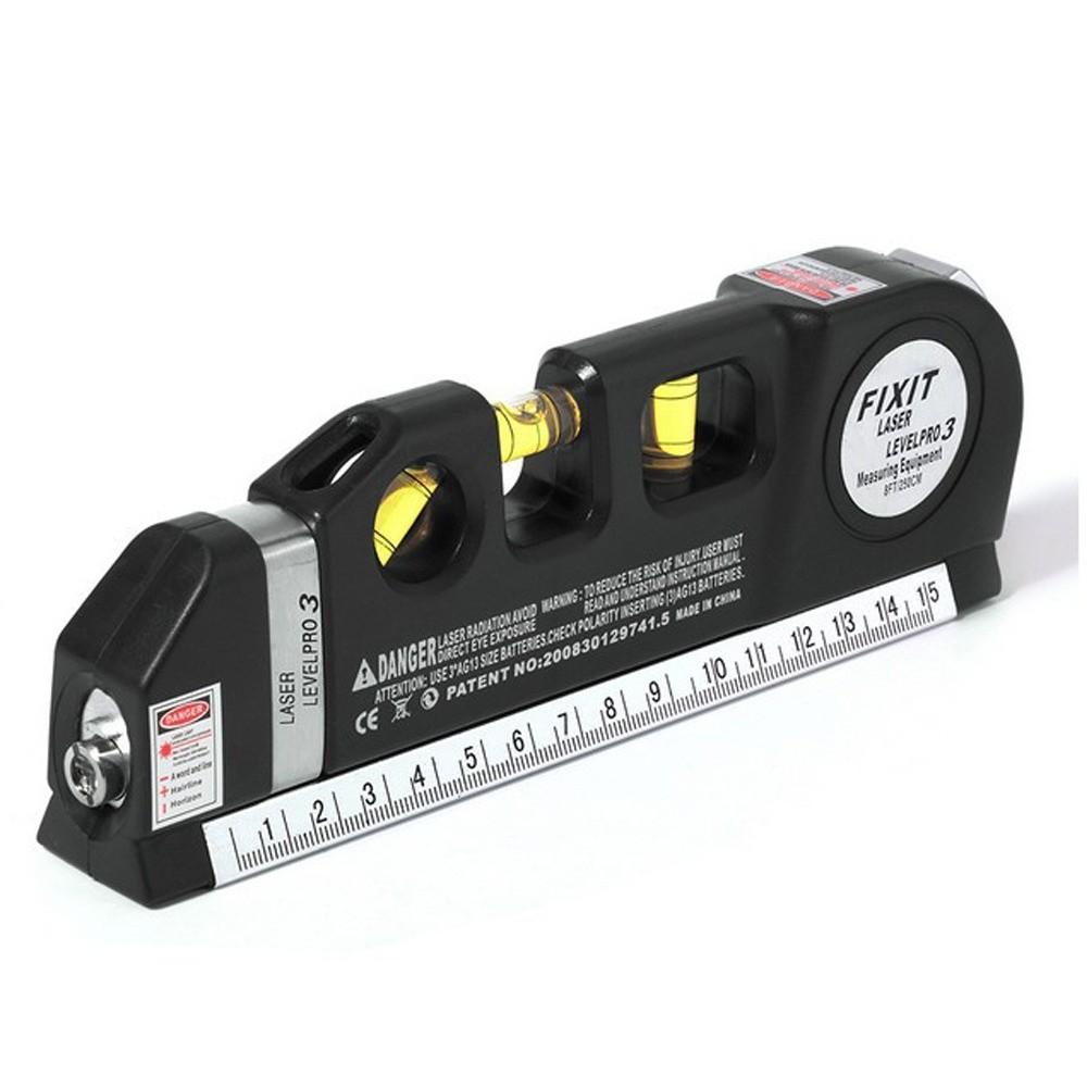 Nastavitelná laserová vodováha s ocelovým pravítkem, křížová laserová vodováha s přímkou, měřicí nástroje