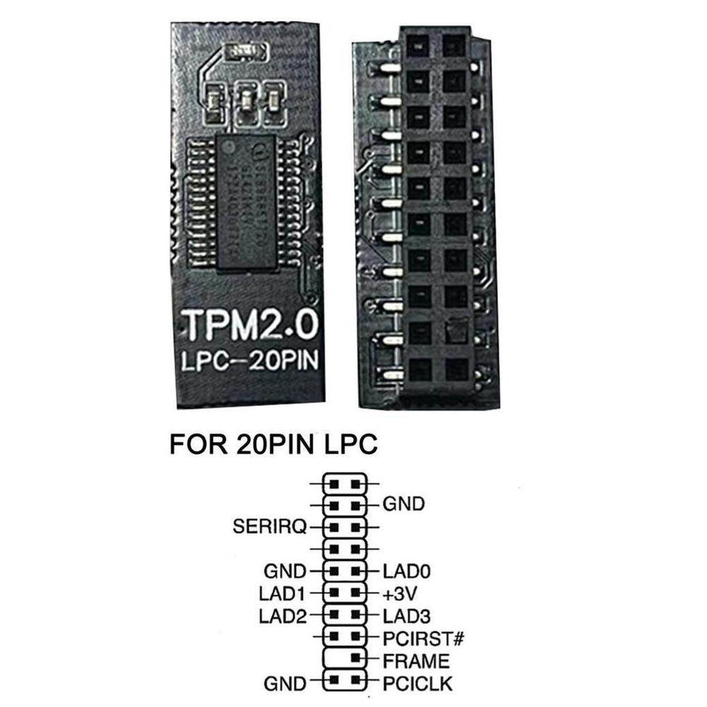 TPM 2.0 Encryption Security Module Remote Card 12 to 20 Pin for Windows 11 Upgrade Multi- Motherboard Support Secure Data