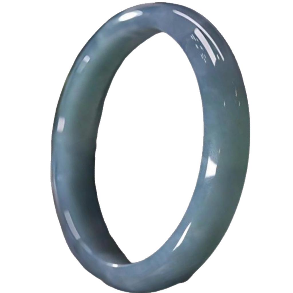 Natural Blue Water Jade Stone Bangle with Creamy Texture Jewelry Bracelet for Gift for Women Jade Bangle