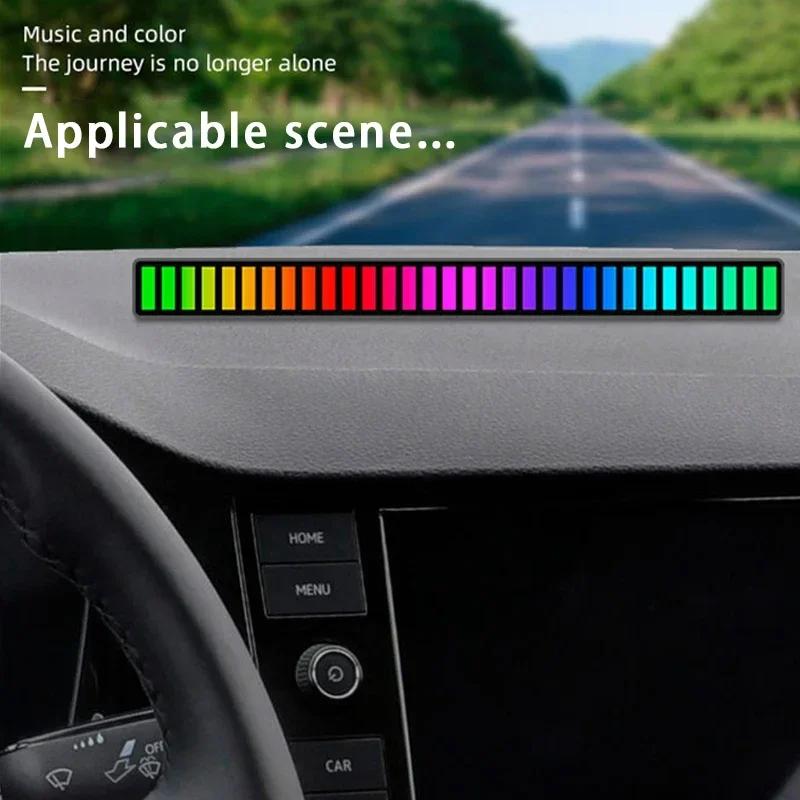 RGB LED Şerit Işık Müzik Ses Kontrolü Alıcı Ritim Ortam Lambası Atmosfer Gece Işıkları Bar Araba Odası TV Oyun Dekorasyonu