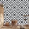 Casual Checkerboard Wallpaper In White and Navy Blue for the Living Room and Bedroom 50x1000