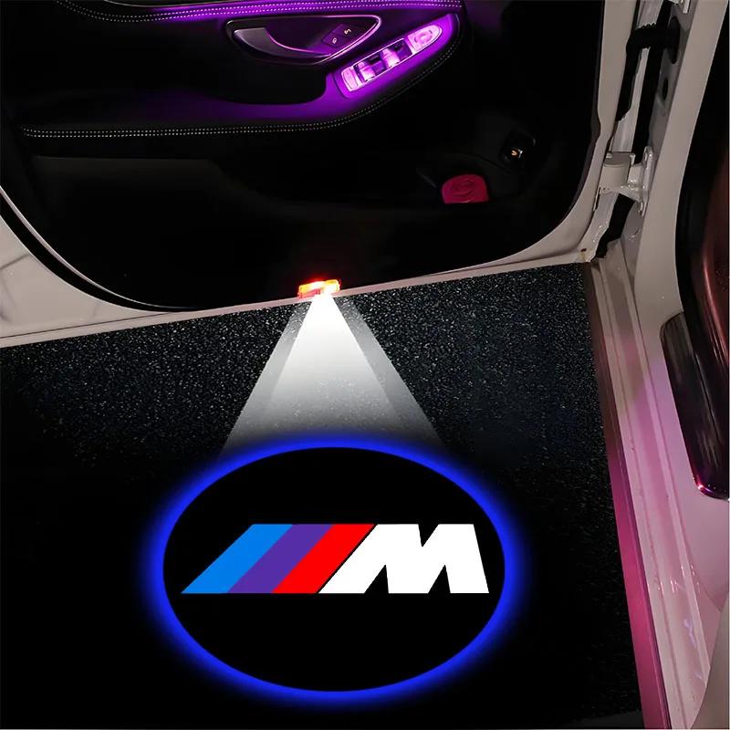 2PCS Lumière d'accueil Logo de porte de voiture LED Lampe projecteur laser Accessoires de voiture Pour BMW M X1 X2 X3 X5 X4 X6 X7 E46 E90 E60 F30 F10