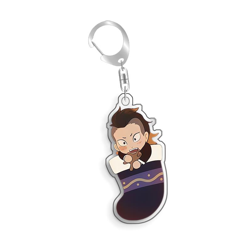 For Demon Slayer Genya Shinazugawa Tsuyuri Kanao Rengoku Kyojuro Acrylic Selfmade Cartoon Anime Keychain Pendant Toy Gift 5cm