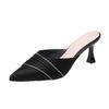 Spring New Baotou Slippers Women's Pointed Head Shallow Mouth Glitter Anti-slip Wear-resistant High Heels
