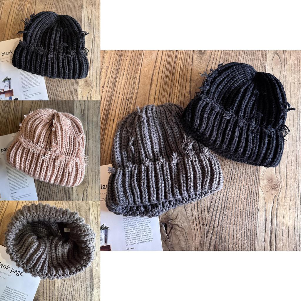 Vintage Style Knit Cap For Men Women Warm Acrylic Beanie For Streetwear Looks