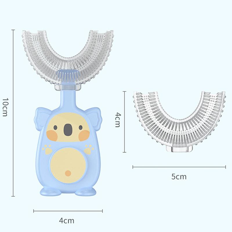 Cute Cartoon Baby U-shaped Teethers Toothbrush Teeth Grinding Rod Toddler Silicone Grinding Tool Safe Baby Oral Care 3-6Y