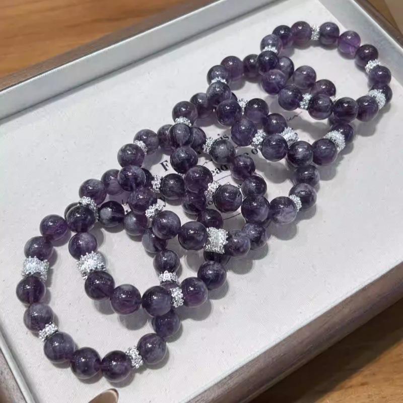 Natural Amethyst Bracelet for Women, Single-Loop Feather Amethyst Bracelet, Gift for Best Friend, Unique Original Design