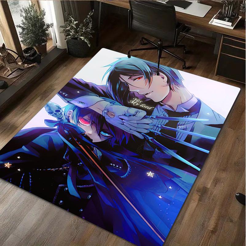 1Pc Black Butler Rug - home decoration Carpet For Living Room Bedroom Flooring Computer Chair Area Rug