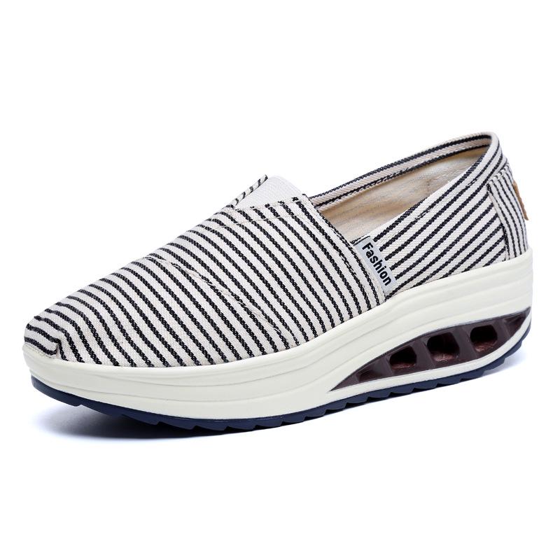 Hot Sale Fitness Shoes Women Swing Wedges Platform Zapatos Mujer Canvas Trainers Shoes Woman Breathable Women Sneakers WSH3301