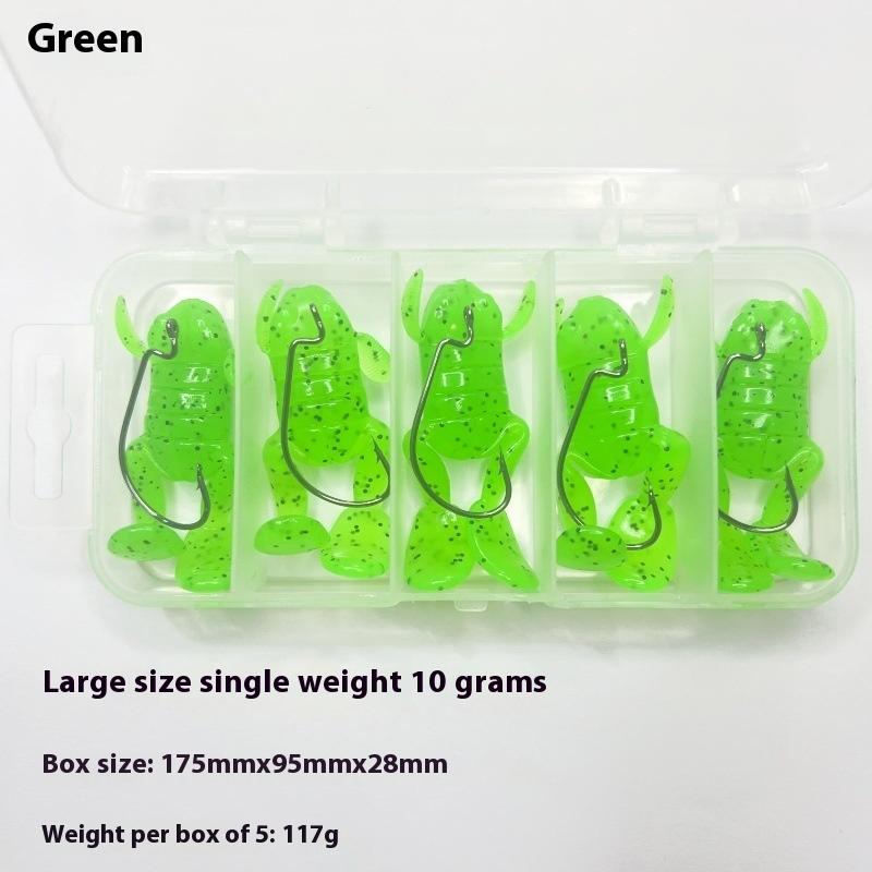 5Pcs/Set Lure Bait 10G/Piece Water Surface Kick Frog Fake Bait High Simulation Tpe Frog Soft Bait Frog-Like Stance Lure