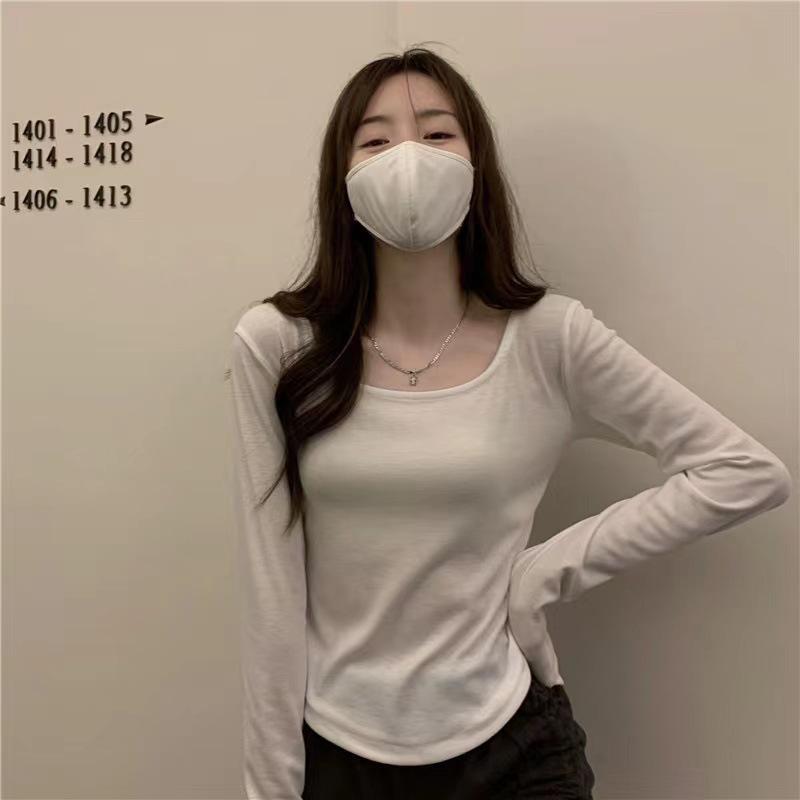 Women's Slim-Fit Irregular Long-Sleeve Top - Trendy Autumn Base Layer
