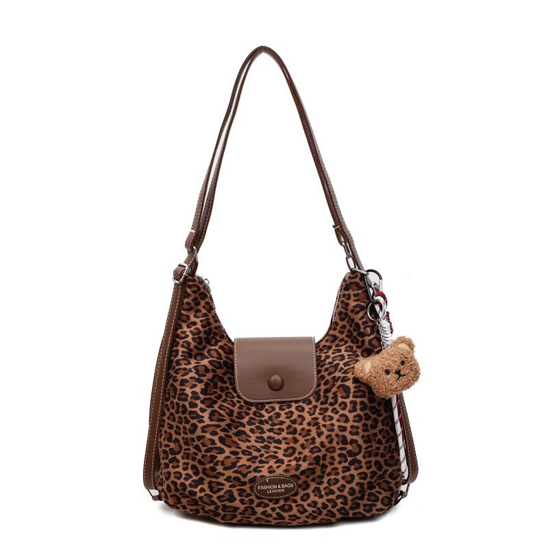 Leopard Print Large Capacity Crossbody & Shoulder Bag for Women - 2025 Leather Suede Tote
