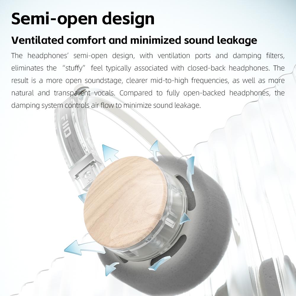 FIIO EH11 Bluetooth On-Ear Headphone Hi-Res Audio LDAC 30h Battery Lightweight Retro Design Dual Device App EQ HiFi Headset