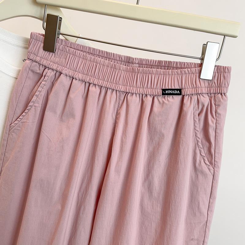 Summer Plus Size High Waist Elastic Slimming Tapered Casual Pants