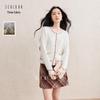 Sancai 2026 Winter Round Neck Contrast Button Cardigan