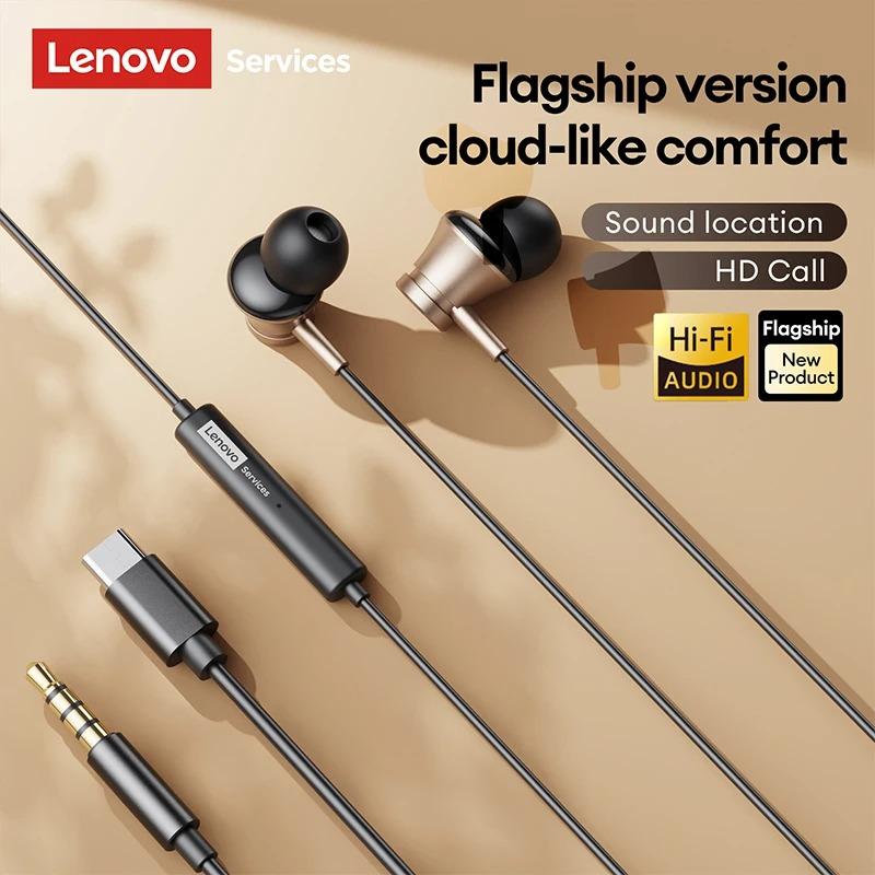 Original Lenovo YF31 Soft Fit In-Ear Wired Earphones Gaming Headphone Type-C/3.5mm 360° Surround Sound Ultra-low Latency Earbuds With Mic NEW