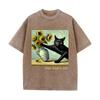 2026 Unisex Van Gogh Cat Art Print T Shirt Cotton Loose Short Sleeve Funny Graphic Harajuku Streetwear Summer Casual Tops