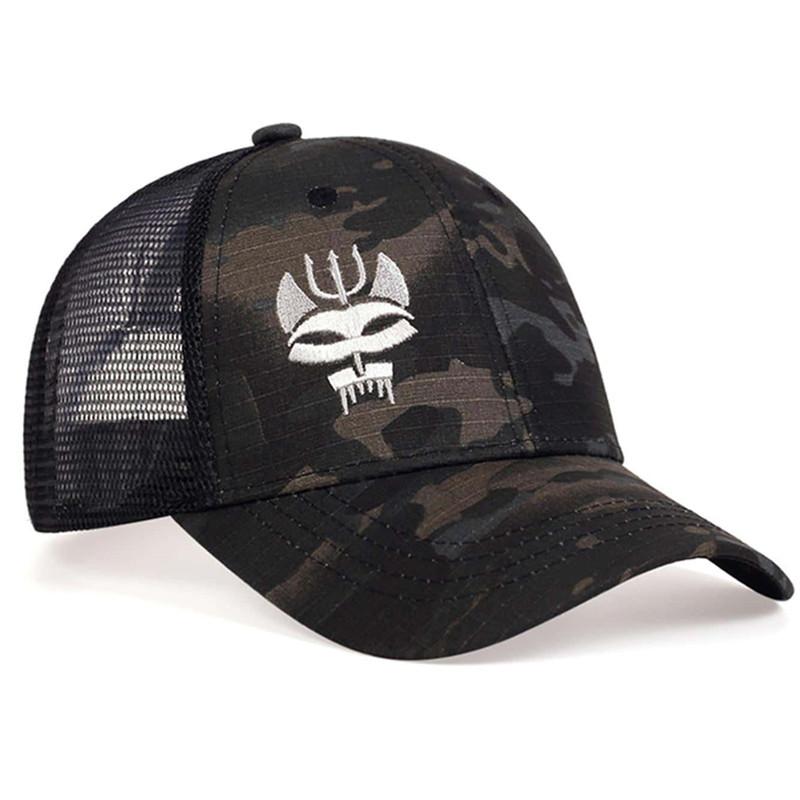 Unisex Forked Wolf Embroidery Camouflage Baseball Caps Spring and Autumn Outdoor Adjustable Sunscreen Hat Hunting Accessories