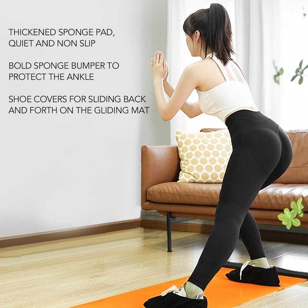 Fitness Sliding Mat with End Stops Multifunctional Quiet Sports Slide Mat for Body Shaping
