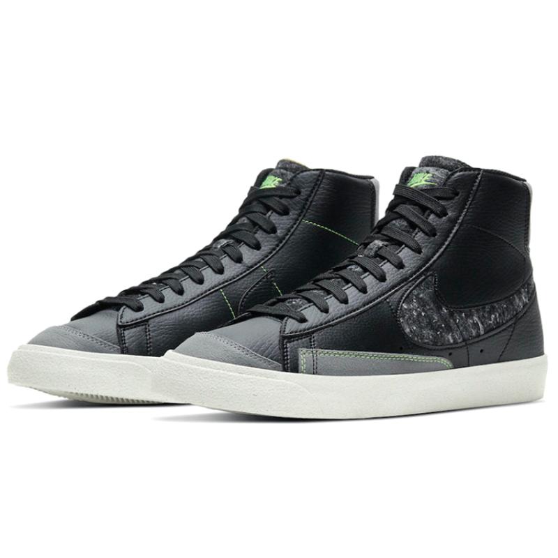 Nike Blazer Mid '77 Vintage 'Recycled Wool Pack   Black Electric Green' Sneakers Skateboard Shoes CW6726-001