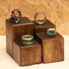 4pcs Creative Mini Cube Wooden Display Stand Earrings Ring Jewelry Holder Handmade Wood Base Photography Showcase Props