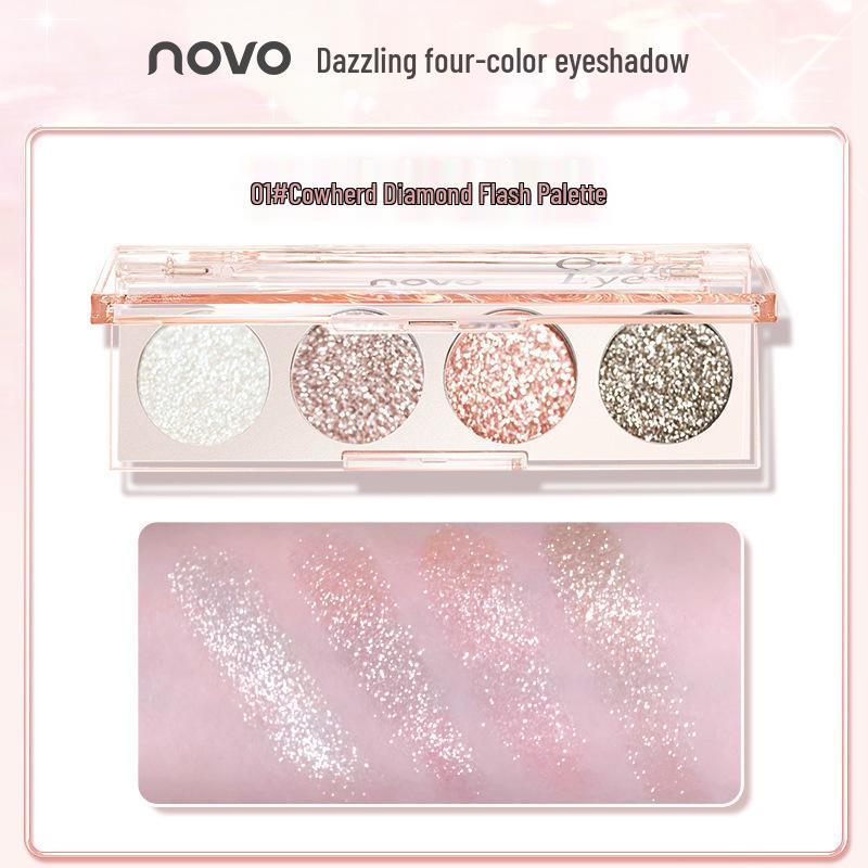 

Четырехцветные тени для век NOVO: Сияющее жемчужное осветление с мягкой текстурой моти