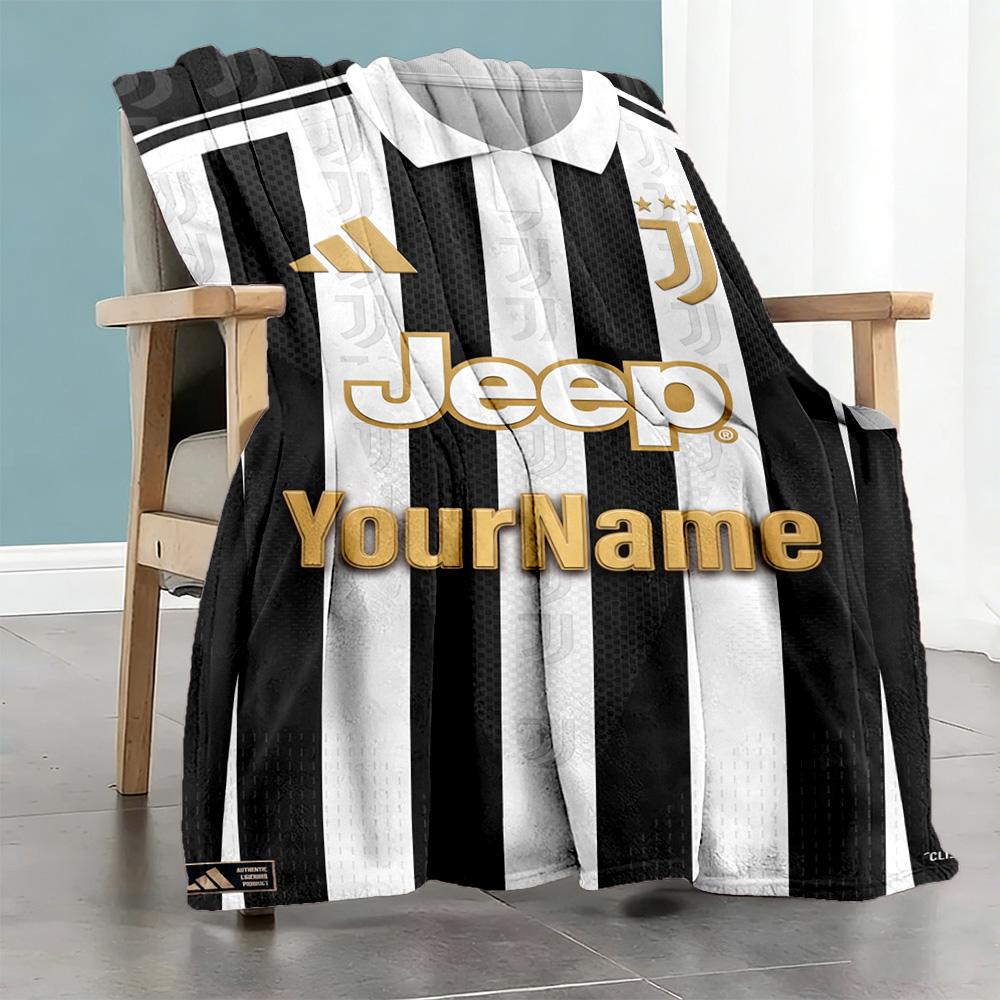Juventus Personalized Name Blanket Multi-purpose Personalized Blanket Comfortable Throw For Livingroom Nap Chair Sofa for All Occasions
