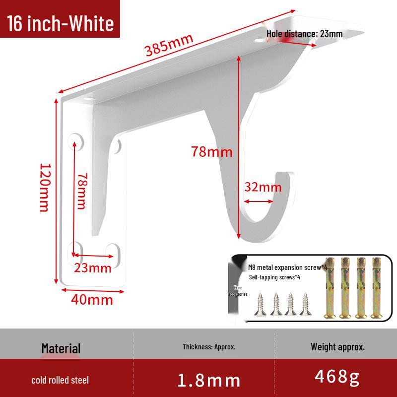 Wall-Mounted Heavy-Duty Floating TV Bracket with Triangular Support for Desk and Storage Use