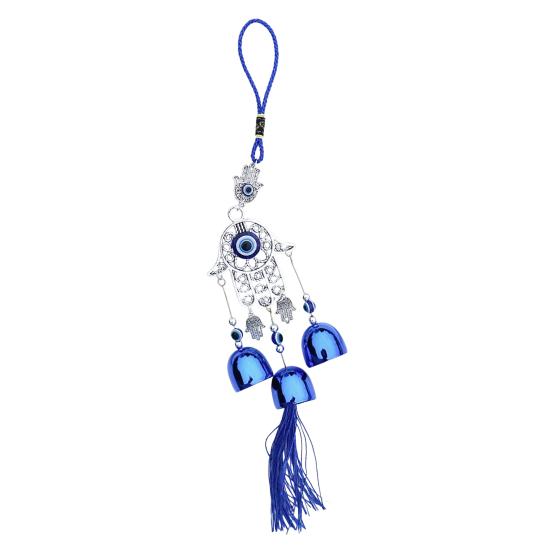 

Blue Evil Eyes Wind Chime for Outside Butterfly/Elephant/Tree/Sun/Hand Decorative Metal Bell Hanging Ornament for Home Garden Balcony E