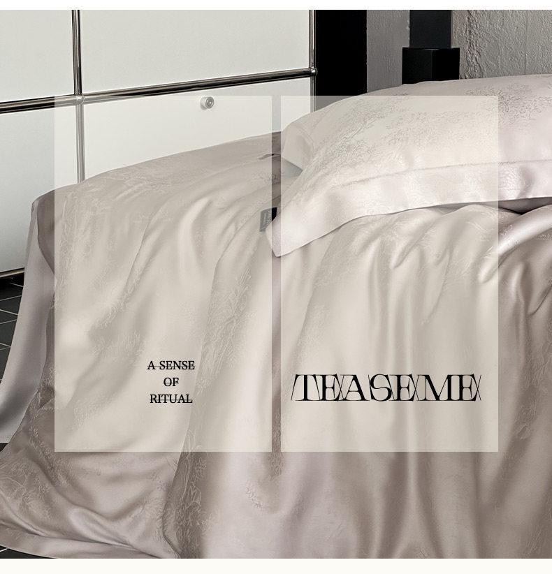 Nordic Style Lyocell Jacquard 4-Piece Luxury Summer Duvet Cover Set