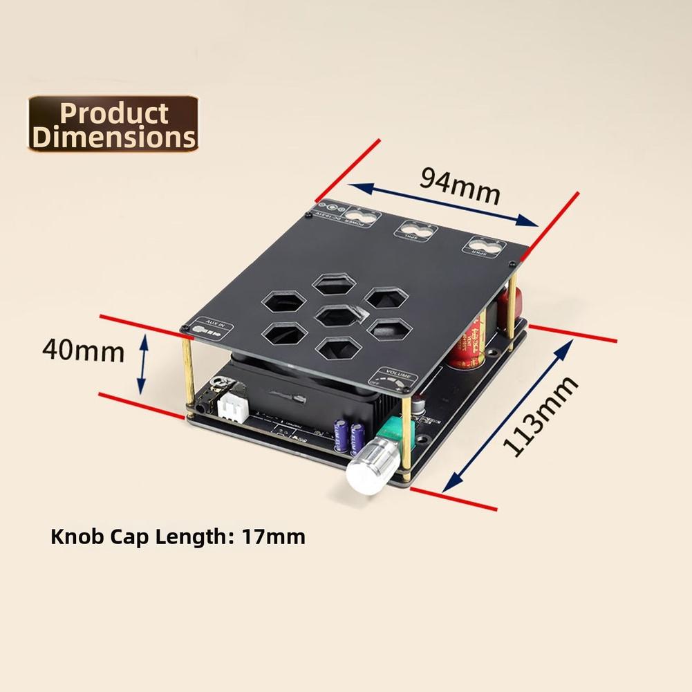 DC Dual Circuit TPA3255 Pure Power Circuit With Adjustable Preamp Gain MCU Smart Protection & Advanced Cooling System
