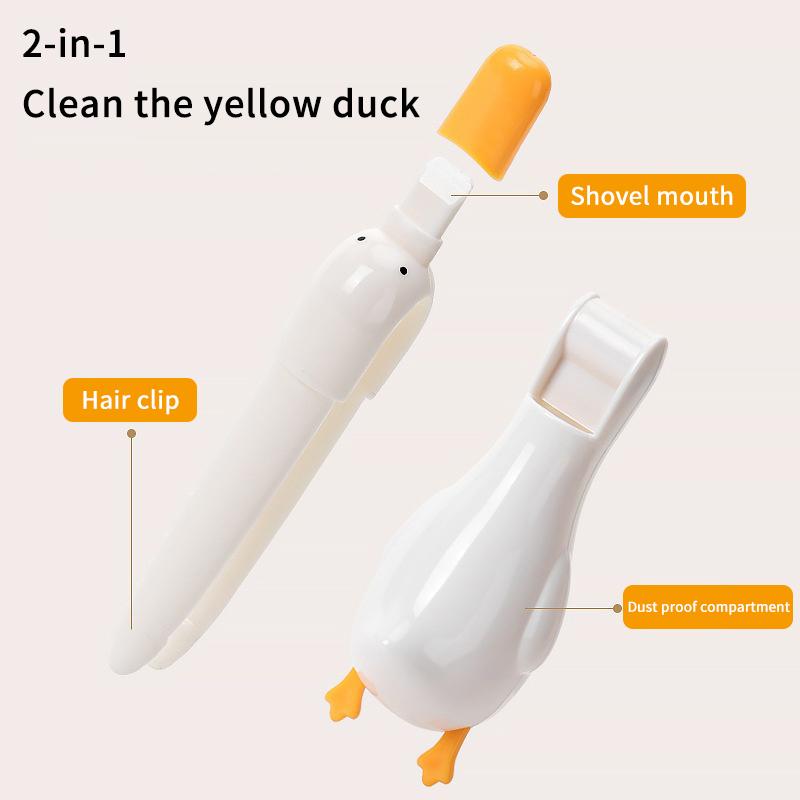 Cute Duck Bathroom Hair Catcher Self Adhesive Wall Mount Reusable Waterproof Hair Trap for Shower Sink