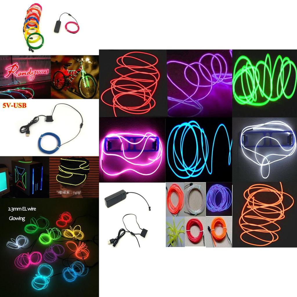 Vibrant Neon Led Light Glow El Wire String Rope For Stunning Party Decorations