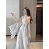 Abito Qipao di Designer a Spalle Scoperte con Maniche Ampie e Gonna Svolazzante da Fiaba