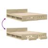 Bed Frame with Drawers Sonoma Oak 120x200cm Engineered Wood