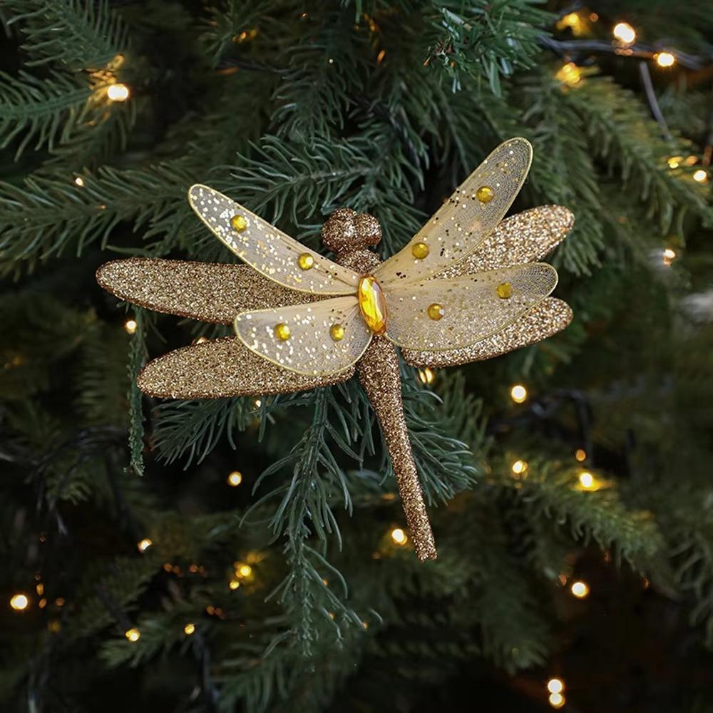 25cm Christmas Artificial Butterfly Sparkling Christmas Hanging Decoration New Christmas Gift