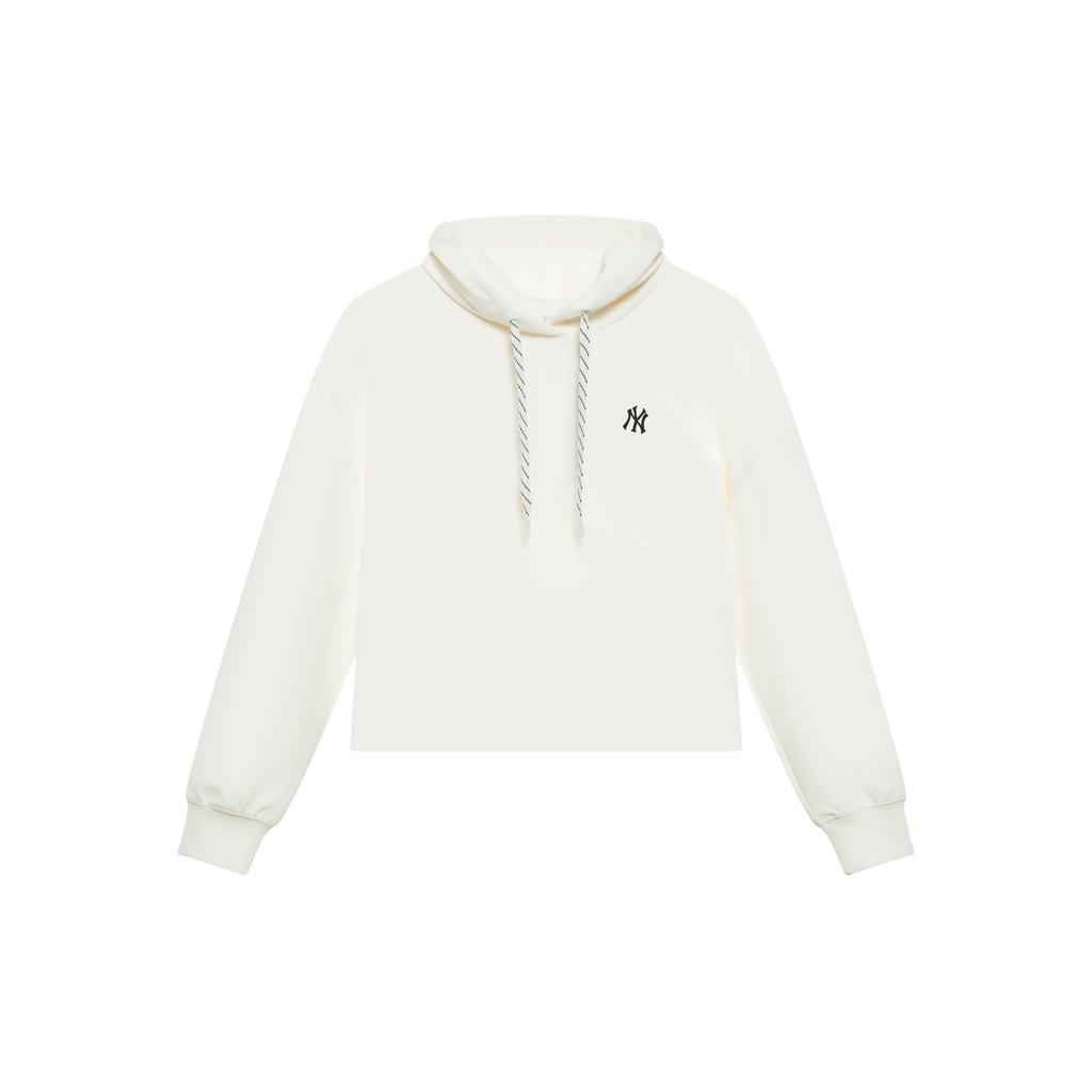 New MLB New York Yankees Basic Collection 24FW Cropped Hoodie Unisex Cream 3FHDBA144-50CRS