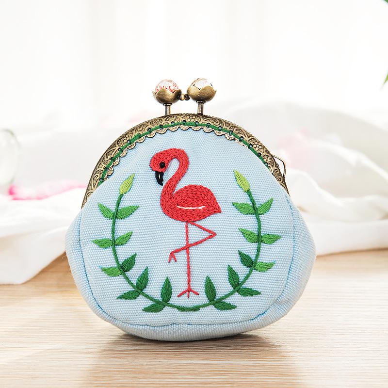 Handmade Suzhou Embroidery 3D Kiss Lock Purse DIY Kit - Ancient Korean Style Coin Bag