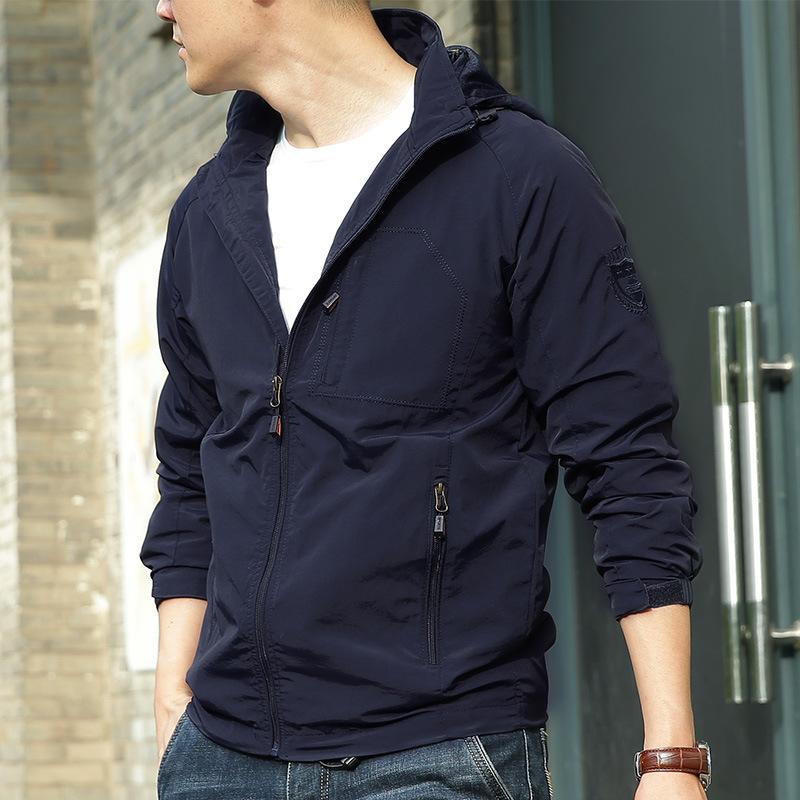 Men's Outdoor Hiking Camping Jackets Waterproof Hooded Windbreaker Coat Autumn Casual Jacket Tactics Jacket Men 5XL