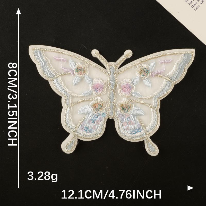 Cute Cartoon Mesh Bow Lace Sequin Embroidery Sticker DIY Hand Account Accessories Brooch Hairpin Self-adhesive Cloth Sticker