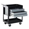Professional Workshop Trolley Tool Chest Cabinet in Sheet Metal, Black, 68 x 46 x 88cm