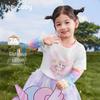 Girls' Long-Sleeve Rainbow Cartoon T-Shirt, 6-12M, Fake Two-Piece, Autumn Collection