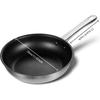CSK Stainless Steel Pan 10/12 Inch Non-toxic Frying Pan with Nonstick Coating Steel Skillet Induction Compatible Oven Safe