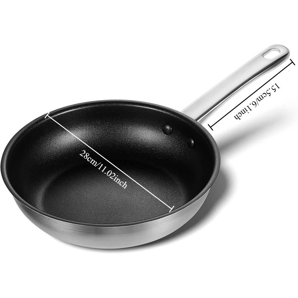 CSK Stainless Steel Pan 10/12 Inch Non-toxic Frying Pan with Nonstick Coating Steel Skillet Induction Compatible Oven Safe