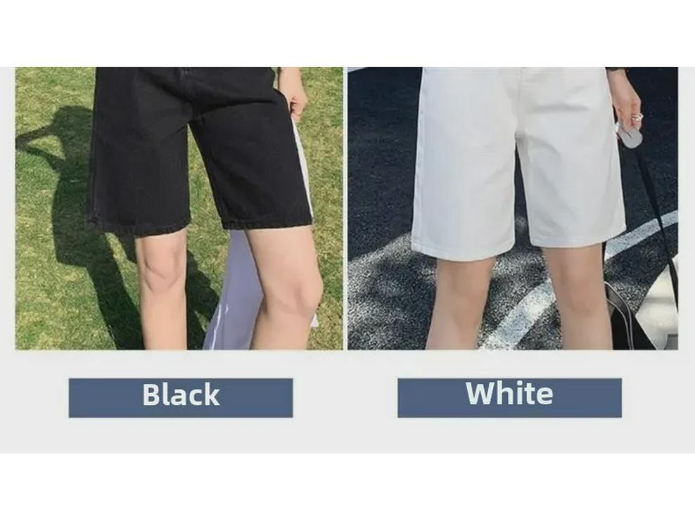 2024 Women's High-Waist Wide-Leg Denim Shorts – Slim, Loose, 5-Point Fit