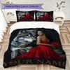 Custom Name Wolf Pack Moonlit Forest Bedding,Quilt Set Quilt Cover Pillowcase Home Birthday Gift(1 * Duvet Cover + 2 * Pillowcase, Without Core)_lx