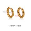 6pcs Stainless Steel 3mm 4mm Earrings PVD Gold Plated Round Korean Ear Rings Hoop Earring for Man Women Female Punk Jewelry