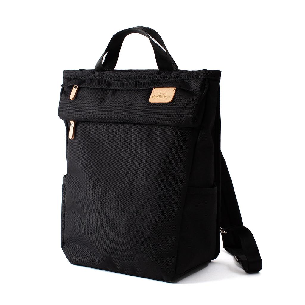 Heart Made Factory FY-0950 Tote Backpack, Unisex, A4 Size, Cordura Poly, Lisse Style Series (Black)