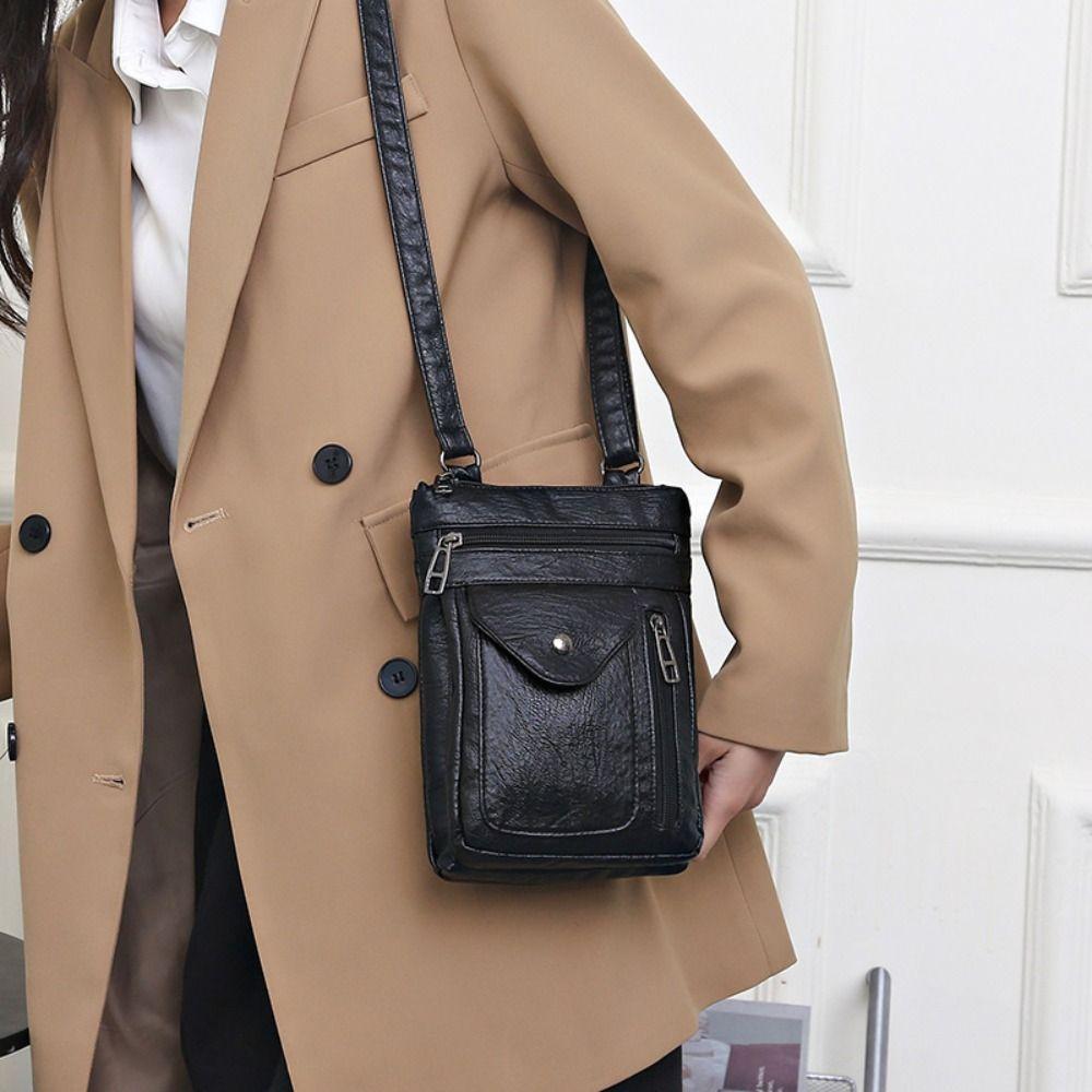 

Universal Phone Chest Bag Large Capacity Messenger Bag Simple Phone Crossbody Bag Cell Phone коричневий