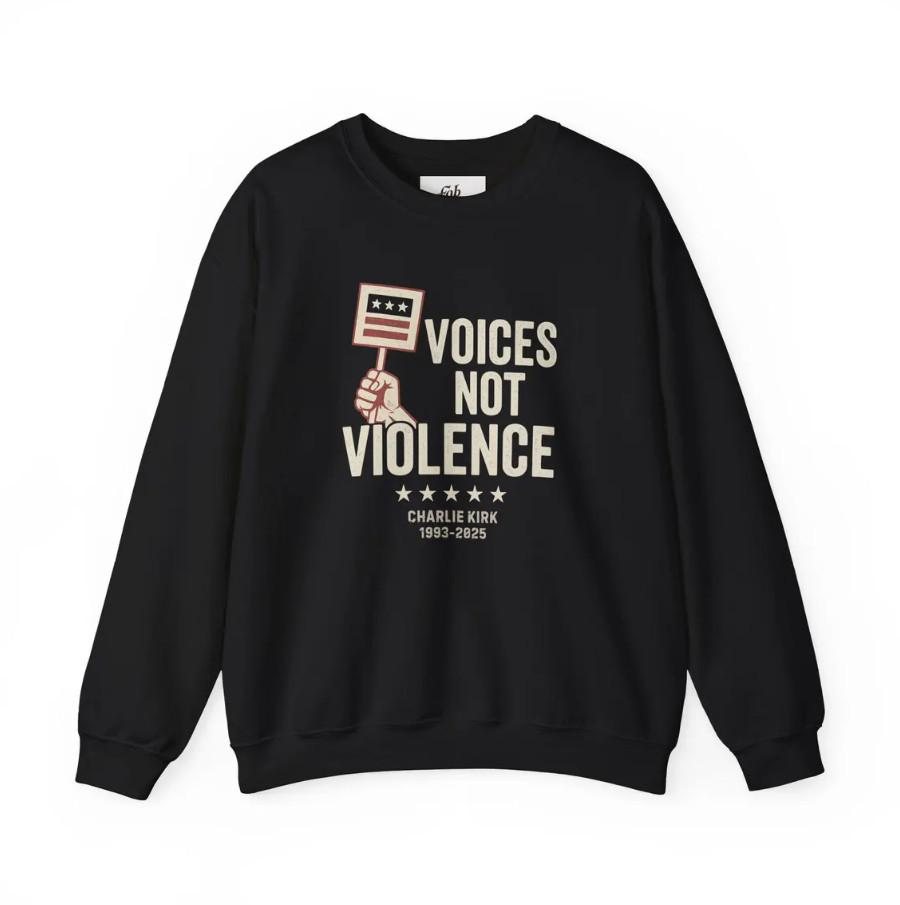 Voices Not Violence Charlie Kirk, The Charlie Kirk Fan T Shirt Unisex T-Shirt XXXXL